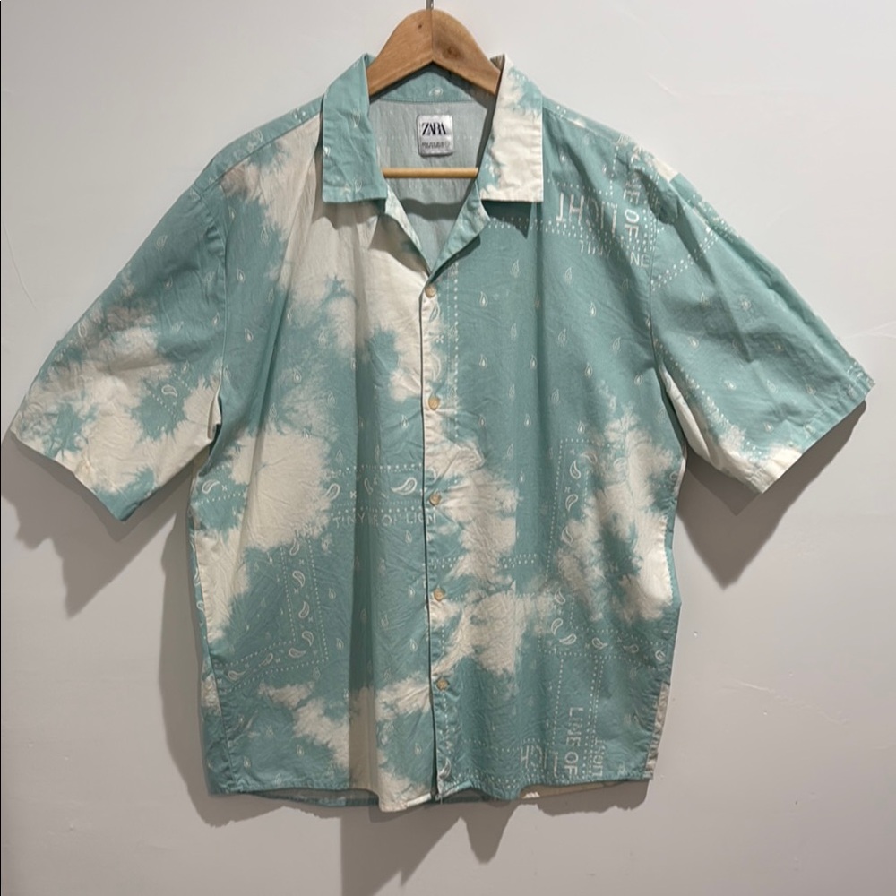Zara Paisley oversized button down tie dye
